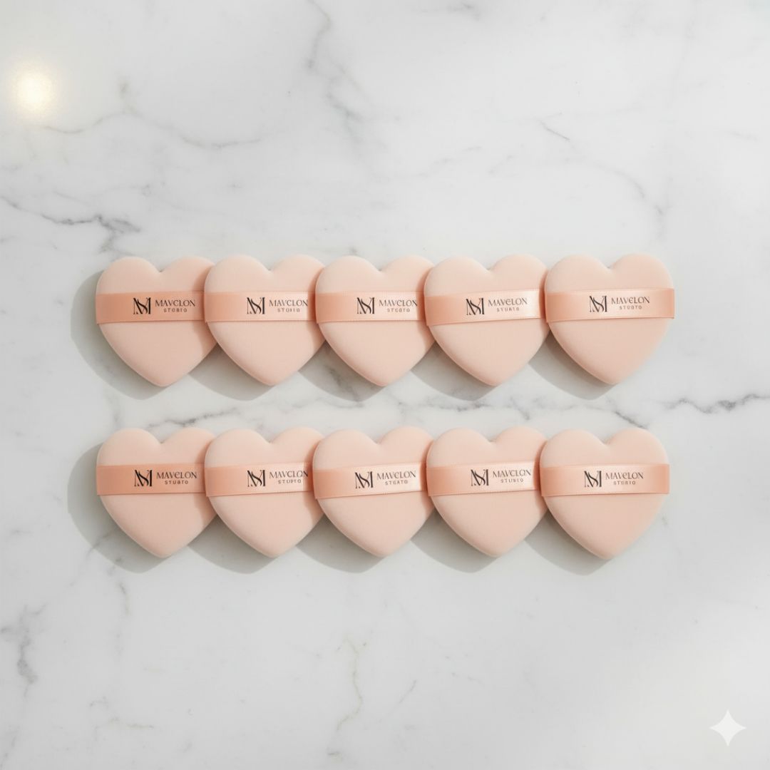 Mavelon Reusable Velvet Makeup Puff Set of 10 – soft washable applicators for powder and foundation