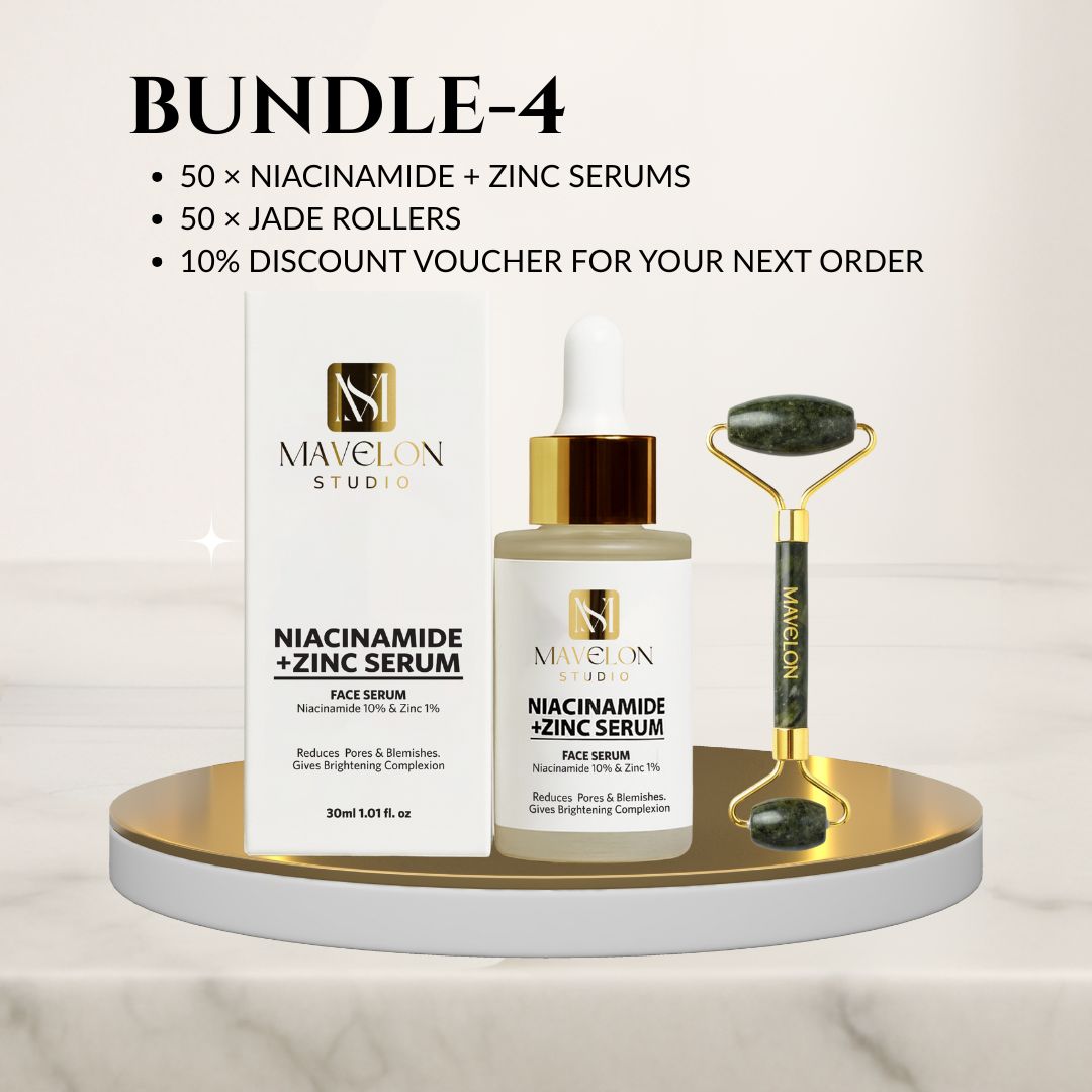 Bestselling Skincare Combo Kit with Niacinamide Serums and Jade Rollers